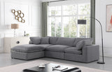 Comfy Velvet Sectional Grey from Meridian - Luna Furniture