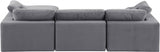 Comfy Velvet Sectional Grey from Meridian - Luna Furniture