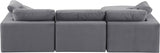 Comfy Velvet Sectional Grey from Meridian - Luna Furniture