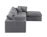 Comfy Velvet Sectional Grey from Meridian - Luna Furniture