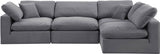 Comfy Velvet Sectional Grey from Meridian - Luna Furniture