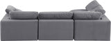 Comfy Velvet Sectional Grey from Meridian - Luna Furniture