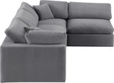 Comfy Velvet Sectional Grey from Meridian - Luna Furniture