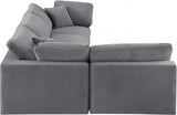 Comfy Velvet Sectional Grey from Meridian - Luna Furniture