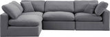 Comfy Velvet Sectional Grey from Meridian - Luna Furniture