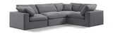 Comfy Velvet Sectional Grey from Meridian - Luna Furniture