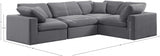 Comfy Velvet Sectional Grey from Meridian - Luna Furniture