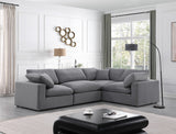 Comfy Velvet Sectional Grey from Meridian - Luna Furniture