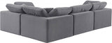 Comfy Velvet Sectional Grey from Meridian - Luna Furniture