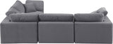 Comfy Velvet Sectional Grey from Meridian - Luna Furniture