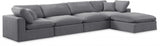 Comfy Velvet Sectional Grey from Meridian - Luna Furniture