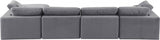 Comfy Velvet Sectional Grey from Meridian - Luna Furniture