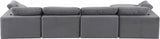 Comfy Velvet Sectional Grey from Meridian - Luna Furniture