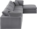 Comfy Velvet Sectional Grey from Meridian - Luna Furniture