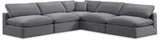 Comfy Velvet Sectional Grey from Meridian - Luna Furniture