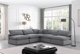 Comfy Velvet Sectional Grey from Meridian - Luna Furniture