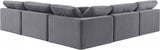 Comfy Velvet Sectional Grey from Meridian - Luna Furniture