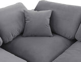 Comfy Velvet Sectional Grey from Meridian - Luna Furniture