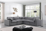 Comfy Velvet Sectional Grey from Meridian - Luna Furniture