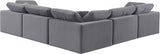 Comfy Velvet Sectional Grey from Meridian - Luna Furniture