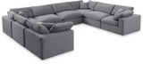 Comfy Velvet Sectional Grey from Meridian - Luna Furniture