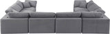 Comfy Velvet Sectional Grey from Meridian - Luna Furniture