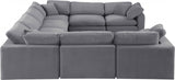 Comfy Velvet Sectional Grey from Meridian - Luna Furniture