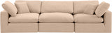 Comfy Velvet Sofa Beige from Meridian - Luna Furniture