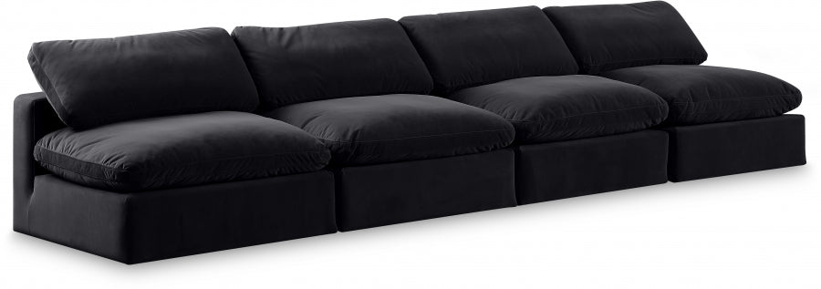 Comfy Velvet Sofa Black from Meridian - Luna Furniture