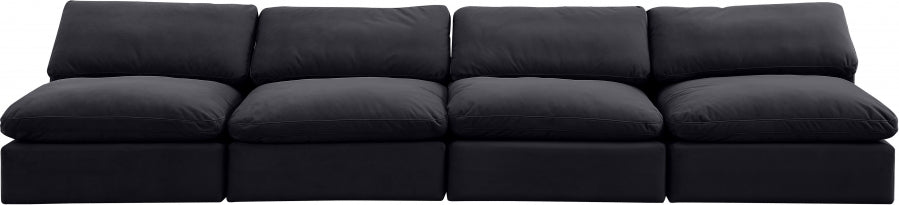 Comfy Velvet Sofa Black from Meridian - Luna Furniture