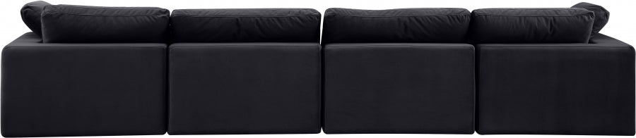 Comfy Velvet Sofa Black from Meridian - Luna Furniture