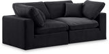 Comfy Velvet Sofa Black from Meridian - Luna Furniture