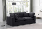 Comfy Velvet Sofa Black from Meridian - Luna Furniture