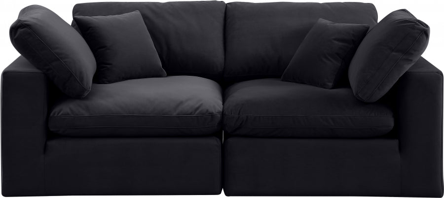 Comfy Velvet Sofa Black from Meridian - Luna Furniture