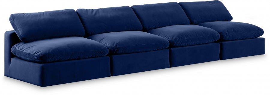 Comfy Velvet Sofa Blue from Meridian - Luna Furniture