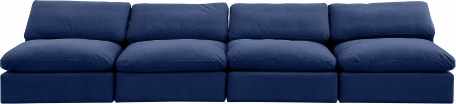 Comfy Velvet Sofa Blue from Meridian - Luna Furniture