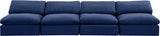 Comfy Velvet Sofa Blue from Meridian - Luna Furniture