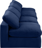 Comfy Velvet Sofa Blue from Meridian - Luna Furniture