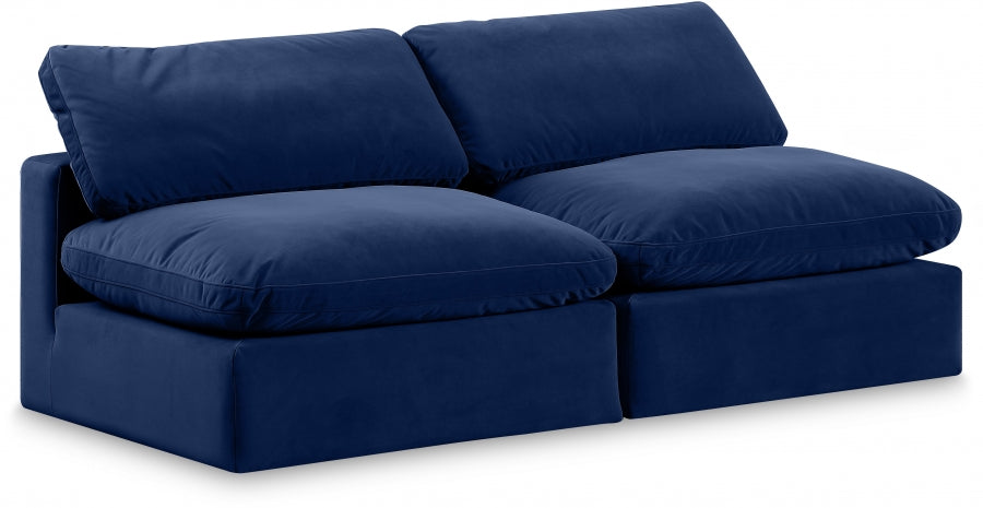 Comfy Velvet Sofa Blue from Meridian - Luna Furniture