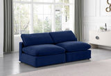 Comfy Velvet Sofa Blue from Meridian - Luna Furniture