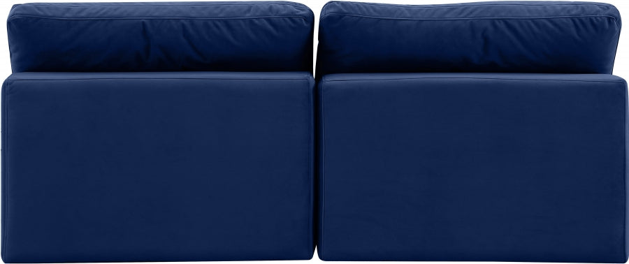 Comfy Velvet Sofa Blue from Meridian - Luna Furniture