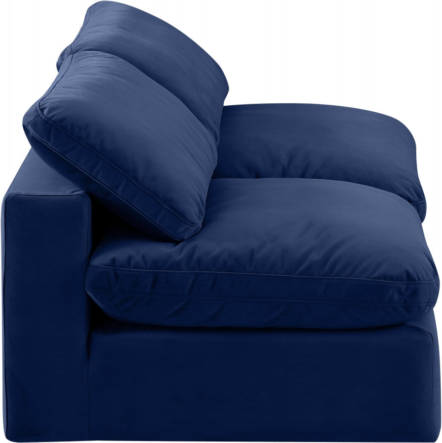 Comfy Velvet Sofa Blue from Meridian - Luna Furniture