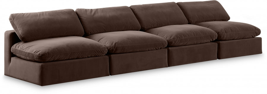 Comfy Velvet Sofa Brown from Meridian - Luna Furniture