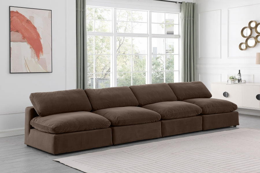 Comfy Velvet Sofa Brown from Meridian - Luna Furniture