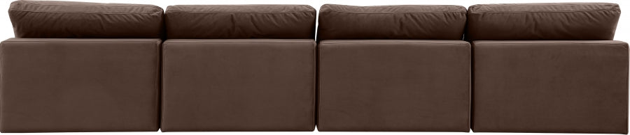 Comfy Velvet Sofa Brown from Meridian - Luna Furniture