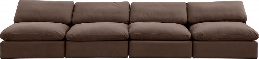 Comfy Velvet Sofa Brown from Meridian - Luna Furniture