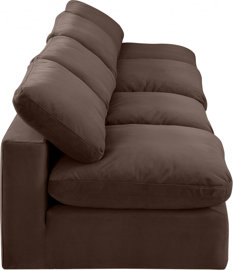 Comfy Velvet Sofa Brown from Meridian - Luna Furniture