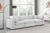 Comfy Velvet Sofa Cream from Meridian - Luna Furniture