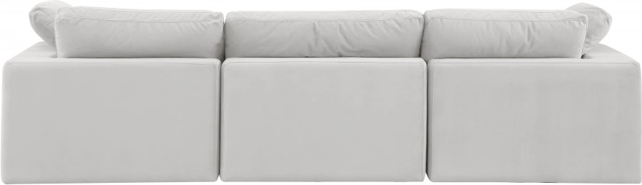 Comfy Velvet Sofa Cream from Meridian - Luna Furniture