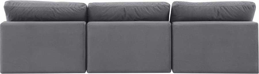 Comfy Velvet Sofa Grey from Meridian - Luna Furniture